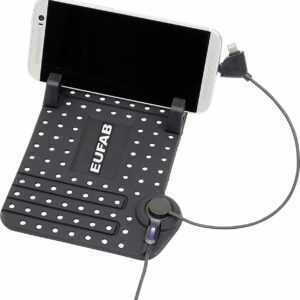 Eufab Anti-Rutsch Smartphone Halterung mit USB Ladekabel 18 x 11 x 1 cm