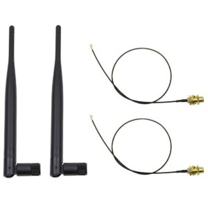 2 x 6dBi 2,4 GHz 5GHz Dual Band WiFi RP-SMA Antenne + 2x35cm U.fl / IPEX Kabel