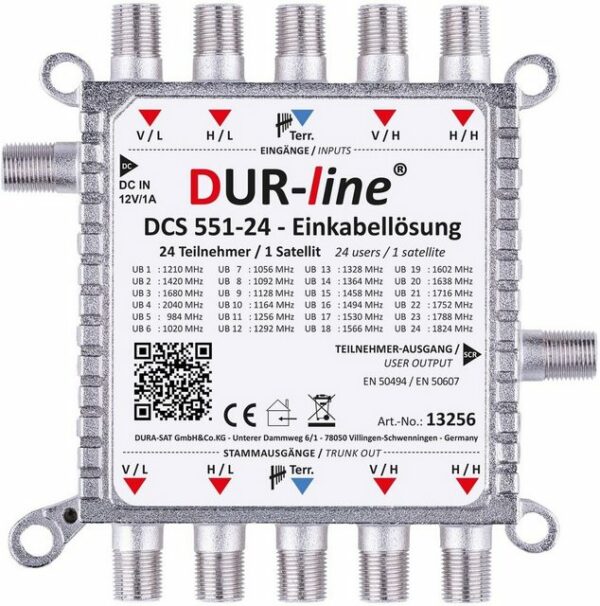DUR-line DUR-line DCS 551-24 - preiswerte Einkabellösung für 24 Teilnehmer für SAT-Antenne