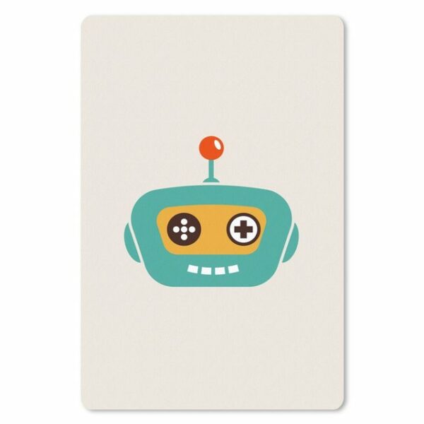 MuchoWow Mauspad Roboter - Gesicht - Antenne - Technik - Junge - Kind (1-St), Gaming, Mousepad, Büro, 18x27 cm, Mausunterlage