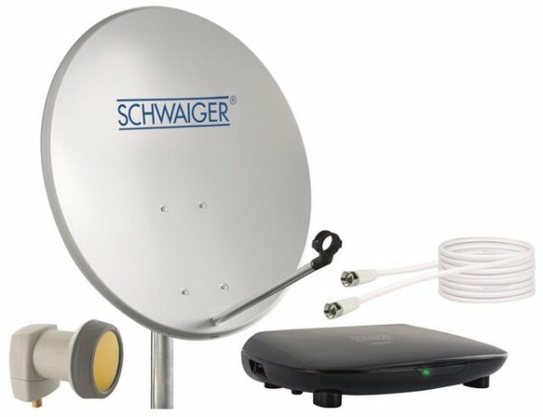 Schwaiger 719758 SAT-Antenne (55 cm, Stahl, Single LNB, hellgrau)