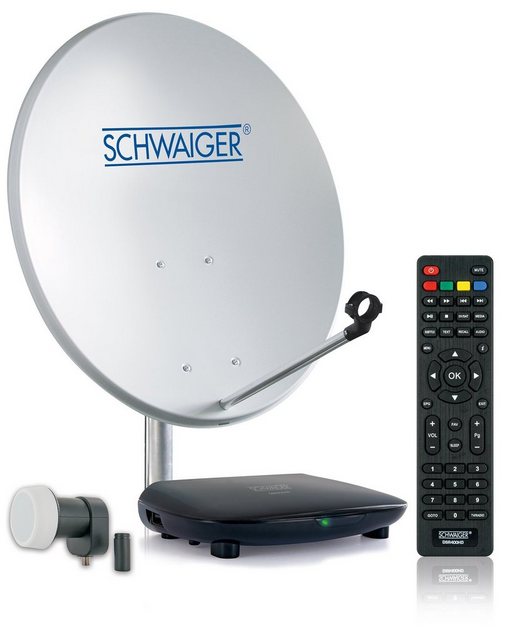 Schwaiger SAT5140HD SAT-Antenne (55 cm, Stahl, Single LNB, hellgrau)