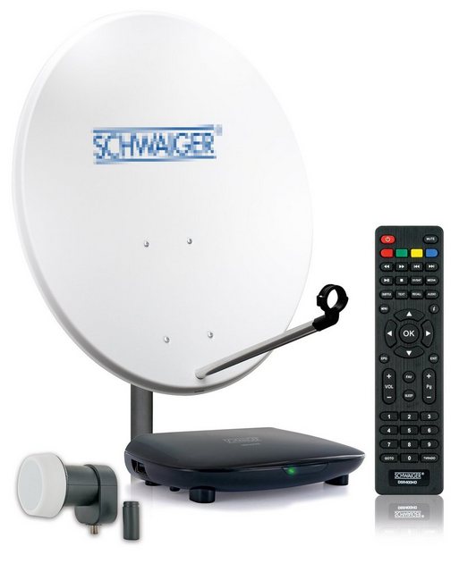 Schwaiger SAT8140HD SAT-Antenne (72 cm, Stahl, Single LNB, hellgrau)