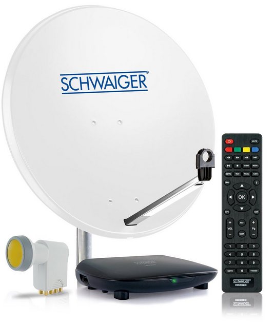 Schwaiger SAT8840HD SAT-Antenne (72 cm, Stahl, Octo LNB, hellgrau)