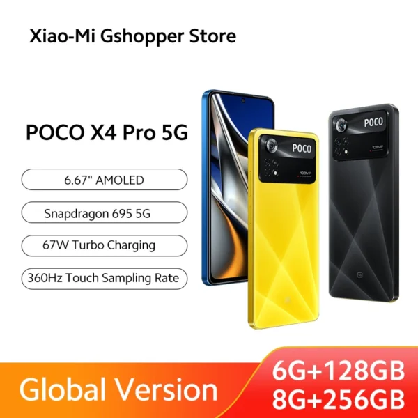 Globale Version POCO X4 Pro 5G Smart Telefon 108MP Wichtigsten Kamera 120Hz AMOLED 6.67 "Bildschirm