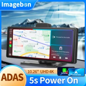10.26" 4K Dash Cam ADAS Wireless Carplay & Android Auto Car DVR 5G WiFi GPS Navigation Rearview