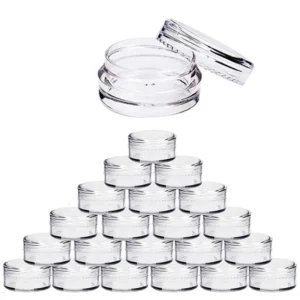 100pcs 2g/3g/5g/10g/15g/20g Empty Plastic Cosmetic Makeup Jar Pots Transparent Sample Bottles