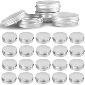 10Pcs 5g 10g 15g 20g 30g 50g Empty Silver Aluminum Tins Cans Screw Top Round Candle Spice Tins Cans