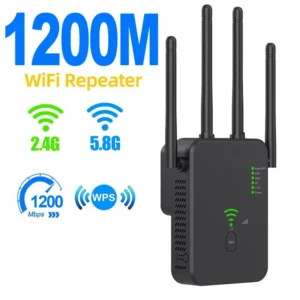 1200Mbps Wireless WiFi Repeater Wifi Signal Booster Dual-Band 2.4G 5G WiFi Extender 802.11ac Gigabit