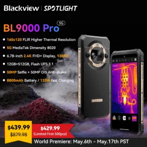 [World Premiere] Blackview BL9000 PRO 5G Rugged Smartphone 6.78'' FHD 12GB 512GB Thermal Imaging